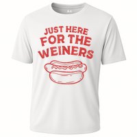 Funny Hotdog Just Here For The Wiener 4th Of July Cooling Performance Crew T-Shirt