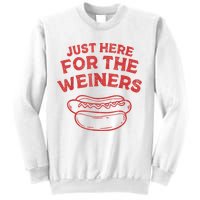 Funny Hotdog Just Here For The Wiener 4th Of July Sweatshirt