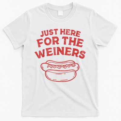 Funny Hotdog Just Here For The Wiener 4th Of July T-Shirt