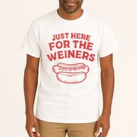 Funny Hotdog Just Here For The Wiener 4th Of July Tall T-Shirt