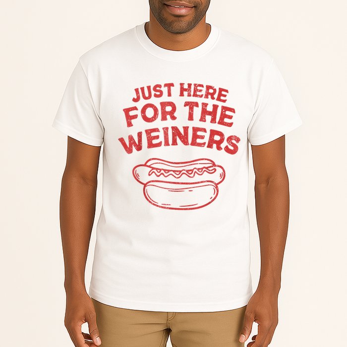 Funny Hotdog Just Here For The Wiener 4th Of July Tall T-Shirt
