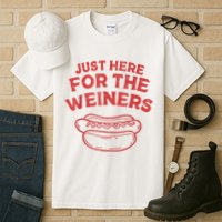 Funny Hotdog Just Here For The Wiener 4th Of July Tall T-Shirt