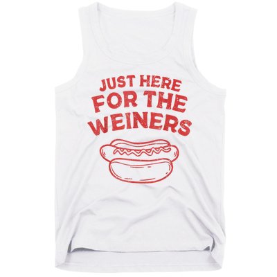 Funny Hotdog Just Here For The Wiener 4th Of July Tank Top