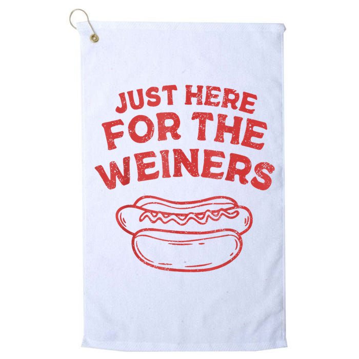 Funny Hotdog Just Here For The Wiener 4th Of July Golf Towel
