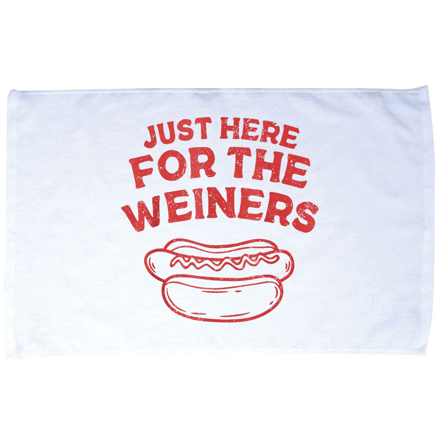 Funny Hotdog Just Here For The Wiener 4th Of July Microfiber Hand Towel