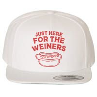 Funny Hotdog Just Here For The Wiener 4th Of July Wool Snapback Cap