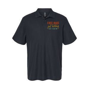 Free Hugs Just Kidding Don't Touch Me Funny Sarcastic Jokes Softstyle Adult Sport Polo