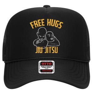 Free Hug Jiu Jitsu Choke Funny Bjj Sports Martial Arts High Crown Mesh Back Trucker Hat