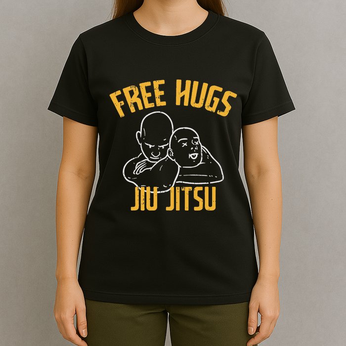 Free Hug Jiu Jitsu Choke Funny Bjj Sports Martial Arts T-Shirt
