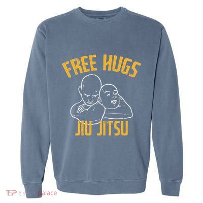 Free Hug Jiu Jitsu Choke Funny Bjj Sports Martial Arts Garment-Dyed Sweatshirt