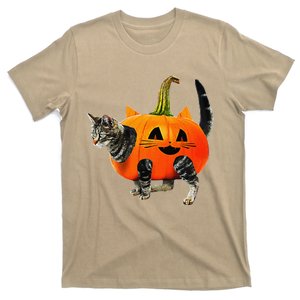 Funny Halloween JackOLantern Pumpkin Cat For T-Shirt