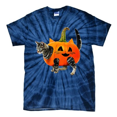 Funny Halloween Jack O Lantern Pumpkin Cat Tie-Dye T-Shirt