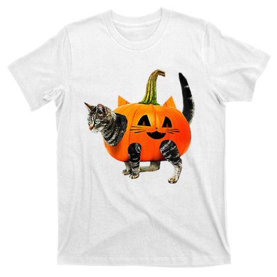 Funny Halloween Jack O Lantern Pumpkin Cat T-Shirt