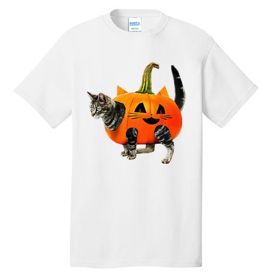 Funny Halloween Jack O Lantern Pumpkin Cat Tall T-Shirt