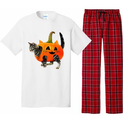 Funny Halloween Jack O Lantern Pumpkin Cat Pajama Set