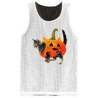 Funny Halloween Jack O Lantern Pumpkin Cat Mesh Reversible Basketball Jersey Tank