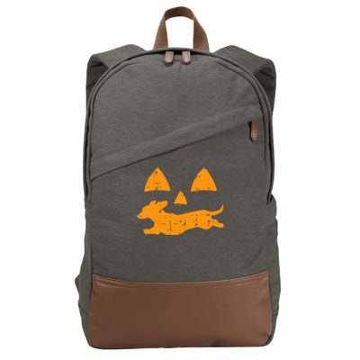 Funny Halloween Jack O Lantern Dog Costume Cotton Canvas Backpack