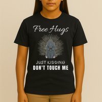 Free Hugs Just Ding Don't Touch Me, Porcupine, Introvert T-Shirt