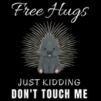Free Hugs Just Ding Don't Touch Me, Porcupine, Introvert T-Shirt