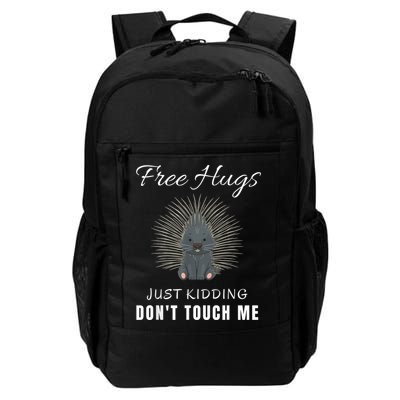 Free Hugs Just Ding Don't Touch Me, Porcupine, Introvert Daily Commute Backpack