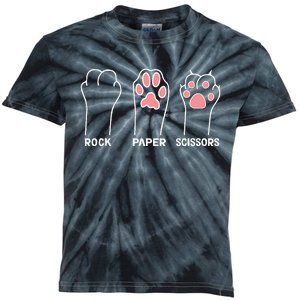 funny Hand Kitten dog Joke Game Rock Paper Scissors cat paws Kids Tie-Dye T-Shirt