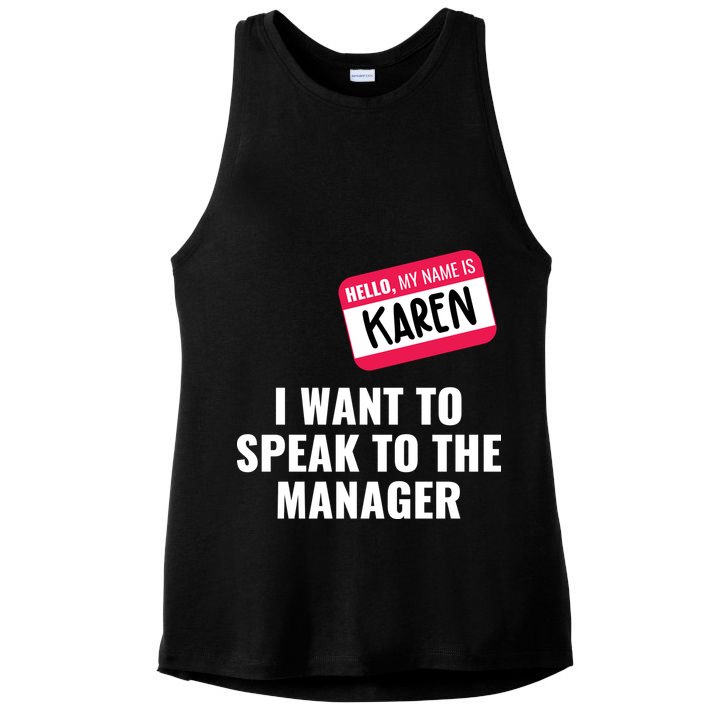 Funny Halloween Karen Costume Ladies PosiCharge Tri-Blend Wicking Tank