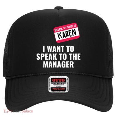 Funny Halloween Karen Costume High Crown Mesh Back Trucker Hat