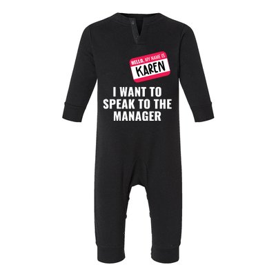 Funny Halloween Karen Costume Infant Fleece One Piece