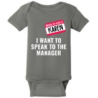 Funny Halloween Karen Costume Baby Bodysuit