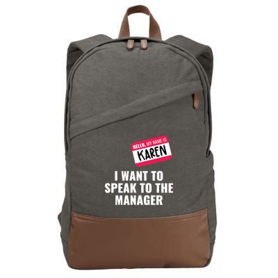 Funny Halloween Karen Costume Cotton Canvas Backpack