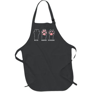 funny Hand Kitten dog Joke Game Rock Paper Scissors cat paws Full-Length Apron With Pockets