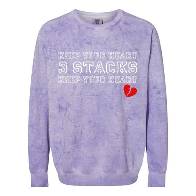 Funny Heartbreak Keep Your Heart Three Stacks Colorblast Crewneck Sweatshirt