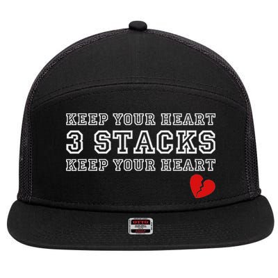 Funny Heartbreak Keep Your Heart Three Stacks 7 Panel Mesh Trucker Snapback Hat