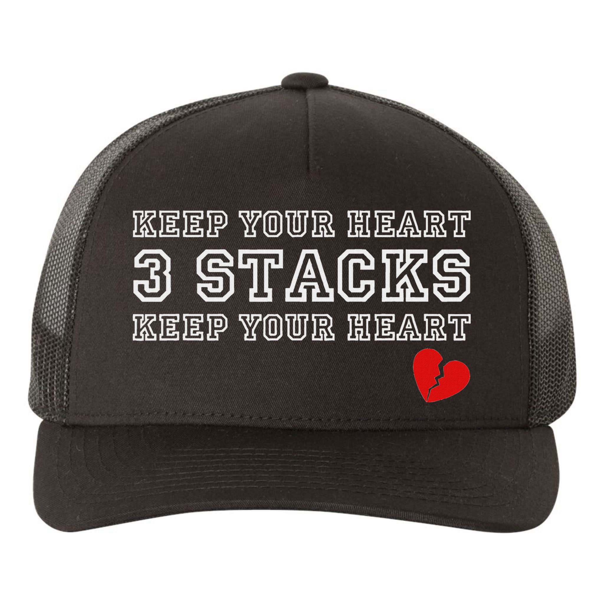 Funny Heartbreak Keep Your Heart Three Stacks Yupoong Adult 5-Panel Trucker Hat