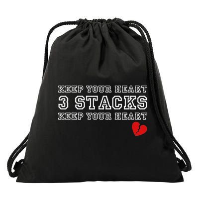 Funny Heartbreak Keep Your Heart Three Stacks Drawstring Bag