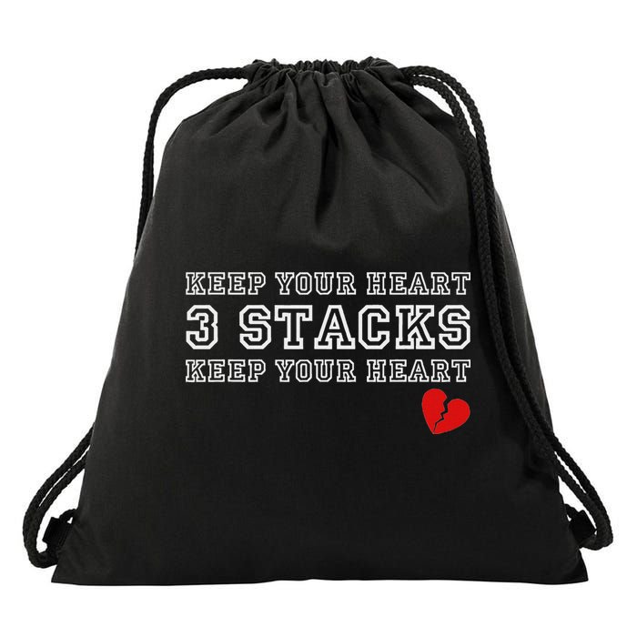 Funny Heartbreak Keep Your Heart Three Stacks Drawstring Bag