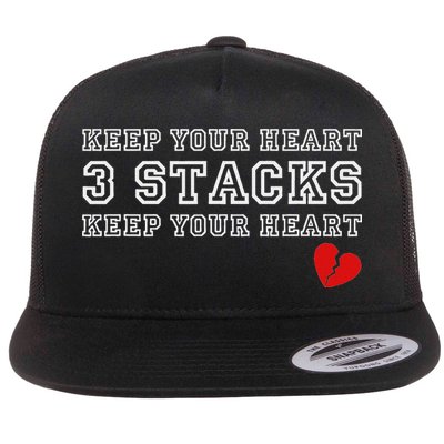 Funny Heartbreak Keep Your Heart Three Stacks Flat Bill Trucker Hat