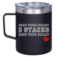Funny Heartbreak Keep Your Heart Three Stacks 12oz Stainless Steel Coffee Mug