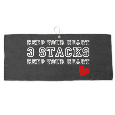 Funny Heartbreak Keep Your Heart Three Stacks Large Microfiber Waffle Golf Towel