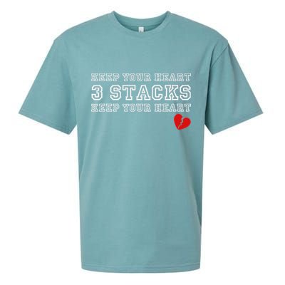 Funny Heartbreak Keep Your Heart Three Stacks Sueded Cloud Jersey T-Shirt