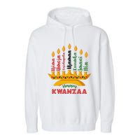 Funny Happy Kwanzaa Kinara Seven Candles Principles Of Kwanzaa Garment-Dyed Fleece Hoodie