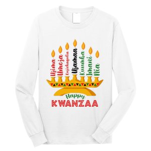 Funny Happy Kwanzaa Kinara Seven Candles Principles Of Kwanzaa Long Sleeve Shirt