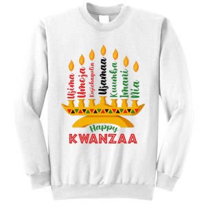 Funny Happy Kwanzaa Kinara Seven Candles Principles Of Kwanzaa Sweatshirt