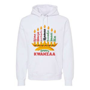 Funny Happy Kwanzaa Kinara Seven Candles Principles Of Kwanzaa Premium Hoodie