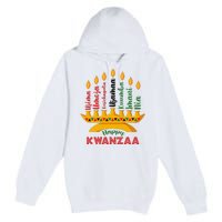 Funny Happy Kwanzaa Kinara Seven Candles Principles Of Kwanzaa Premium Pullover Hoodie