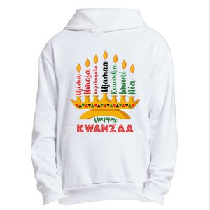 Funny Happy Kwanzaa Kinara Seven Candles Principles Of Kwanzaa Urban Pullover Hoodie