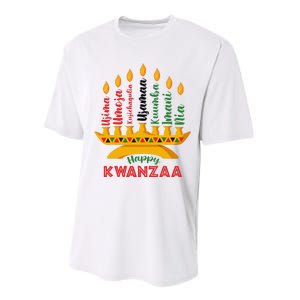 Funny Happy Kwanzaa Kinara Seven Candles Principles Of Kwanzaa Performance Sprint T-Shirt