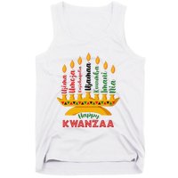 Funny Happy Kwanzaa Kinara Seven Candles Principles Of Kwanzaa Tank Top