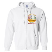 Funny Happy Kwanzaa Kinara Seven Candles Principles Of Kwanzaa Full Zip Hoodie