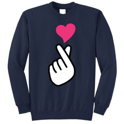 Finger Heart Korean Hand Symbol KPOP Love Saranghae Tall Sweatshirt